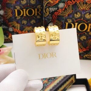 Dior Gold Embellished Women's Earrings